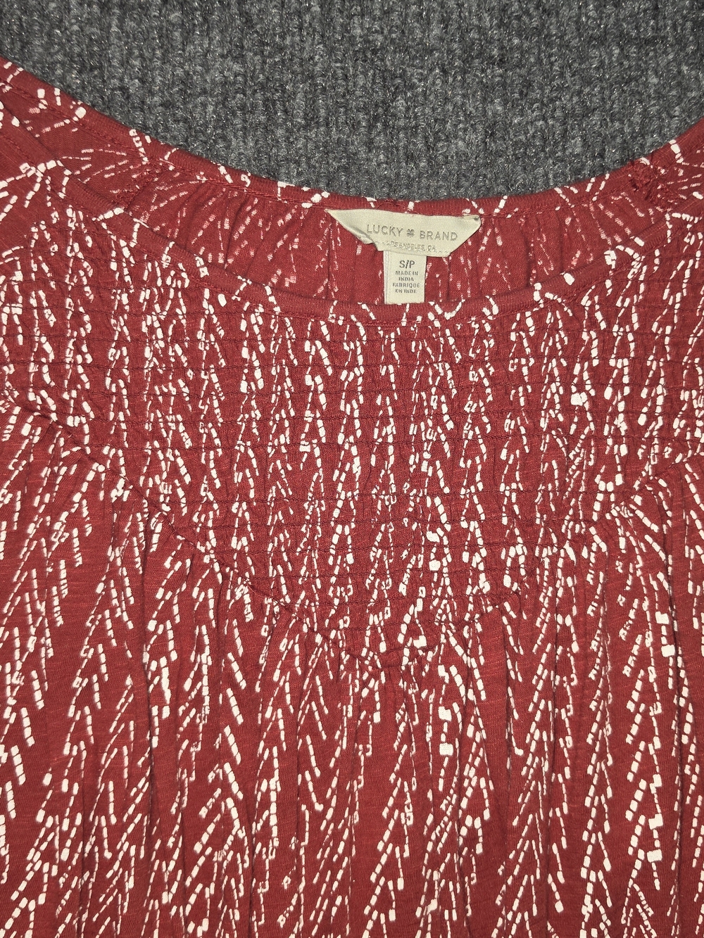 Lucky Brand Red and White Patterned Top - Picture 5 of 8